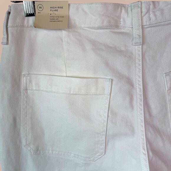 Universal Thread High Rise Flare White Denim Jeans Women Size 14 Vintage Stretch - Picture 8 of 12